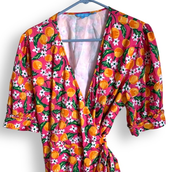 Draper James Wrap Dress Orange Blossom - Picture 4 of 16